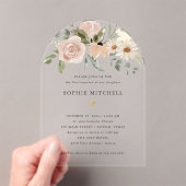 Eenvoudige Boho Neutrale Waterverf Bloem Bevestigi Acryl Uitnodigingen (Insitu (Draagbaar))