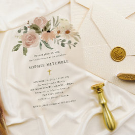 Eenvoudige Boho Neutrale Waterverf Bloem Bevestigi Acryl Uitnodigingen