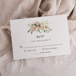 Eenvoudige Boho Neutrale Waterverf Flowers | Wedde RSVP Kaartje