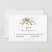 Eenvoudige Boho Neutrale Waterverf Flowers | Wedde RSVP Kaartje (Voorkant)