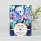 Eenvoudige Boho Octopus Verjaardag Kaart (Staand voorkant)