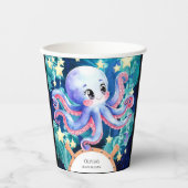 Eenvoudige Boho Octopus Verjaardag Papieren Bekers (Voorkant)