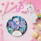 Eenvoudige Boho Octopus Verjaardag Papieren Bordje (Feest)