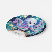 Eenvoudige Boho Octopus Verjaardag Papieren Bordje (Gekanteld)
