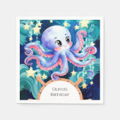 Eenvoudige Boho Octopus Verjaardag Servet (Voorkant)
