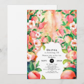 Eenvoudige Boho Peach Verjaardag Kaart (Voorkant / Achterkant)