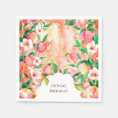 Eenvoudige Boho Peach Verjaardag Servet (Voorkant)