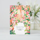 Eenvoudige Boho Perzik Verjaardag Bedankkaart (Staand voorkant)