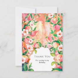 Eenvoudige Boho Perzik Verjaardag Bedankkaart