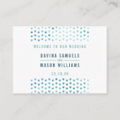 EENVOUDIGE BOHO PLACE CARDS modern patroon blauw Plaatskaartje (Achterkant)