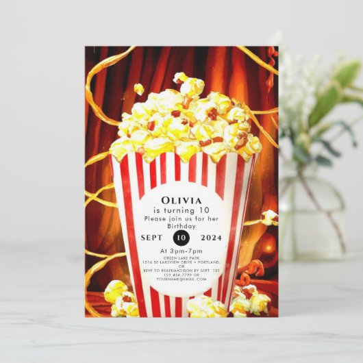 Eenvoudige Boho Popcorn Verjaardag Kaart (Staand voorkant)