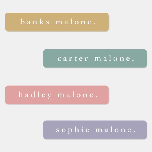 Eenvoudige Boho Rainbow Kinder Waterbestendige Naa Labels (Groep)