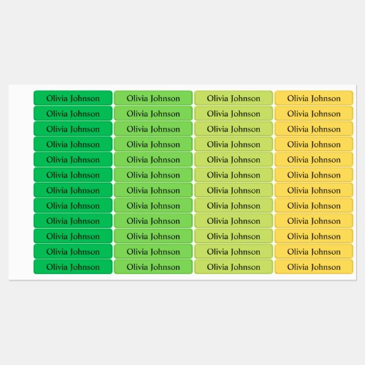 Eenvoudige Boho Rainbow Kinder Waterproof Name Lab Labels (Vel)