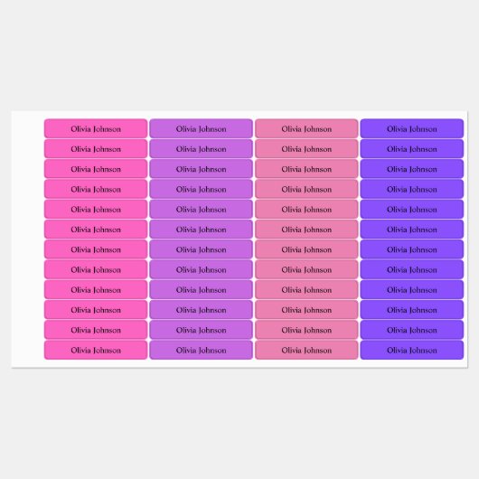 Eenvoudige Boho Rainbow Kinder Waterproof Name Lab Labels (Vel)