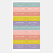 Eenvoudige Boho Rainbow Waterbestendige Naam Labels (Vel)