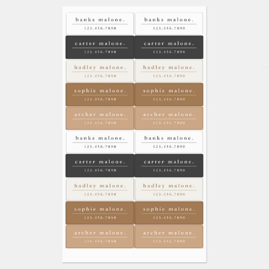 Eenvoudige Boho Rainbow Waterbestendige Naam Labels (Vel)