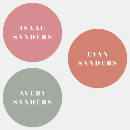 Eenvoudige Boho Rainbow Waterbestendige Naam Labels (Groep)