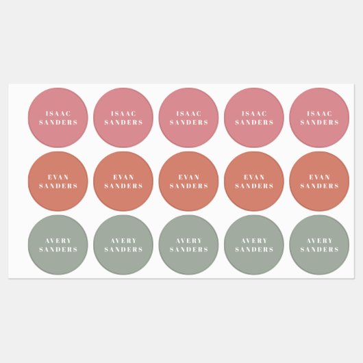 Eenvoudige Boho Rainbow Waterbestendige Naam Labels (Vel)