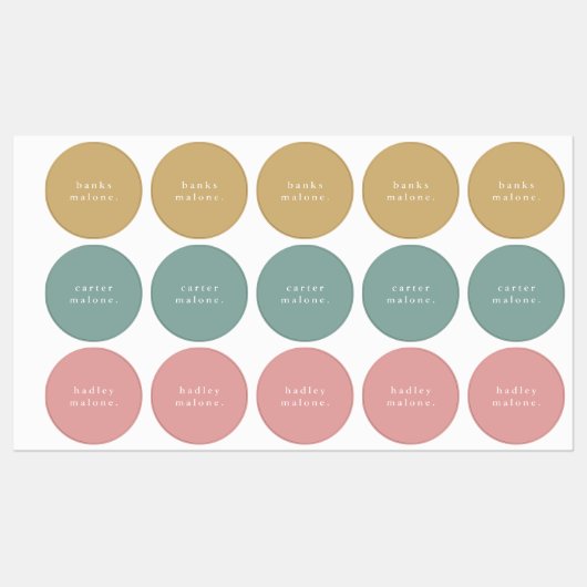 Eenvoudige Boho Rainbow Waterbestendige Naam Labels (Vel)