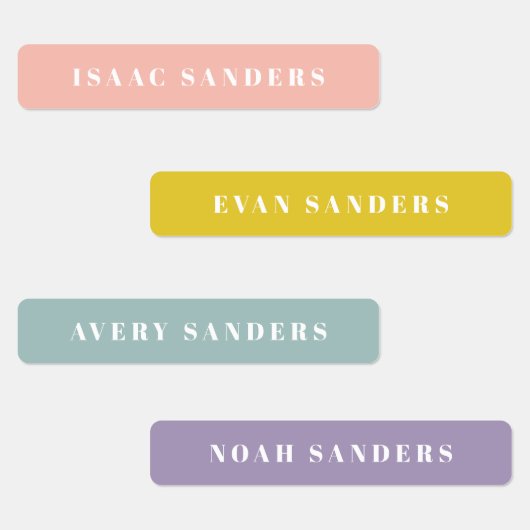 Eenvoudige Boho Rainbow Waterbestendige Naam Labels (Groep)