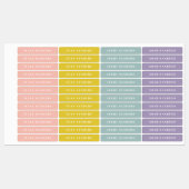 Eenvoudige Boho Rainbow Waterbestendige Naam Labels (Vel)