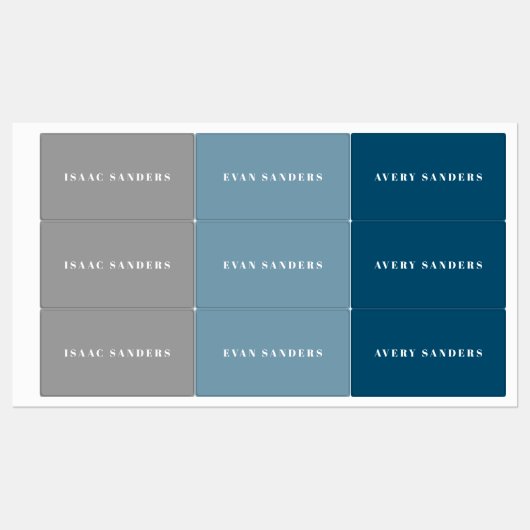 Eenvoudige Boho Rainbow Waterbestendige Naam Labels (Vel)