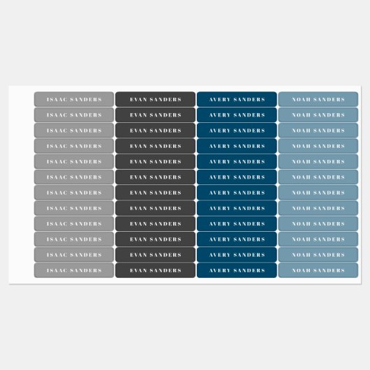 Eenvoudige Boho Rainbow Waterbestendige Naam Labels (Vel)