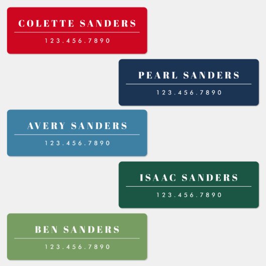 Eenvoudige Boho Rainbow Waterbestendige Naam Labels (Groep)