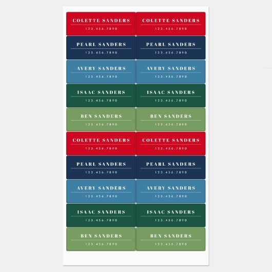 Eenvoudige Boho Rainbow Waterbestendige Naam Labels (Vel)