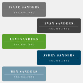 Eenvoudige Boho Rainbow Waterbestendige Naam Labels