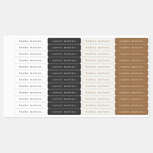 Eenvoudige Boho Rainbow Waterbestendige Naam Labels (Vel)