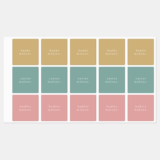 Eenvoudige Boho Rainbow Waterbestendige Naam Labels (Vel)