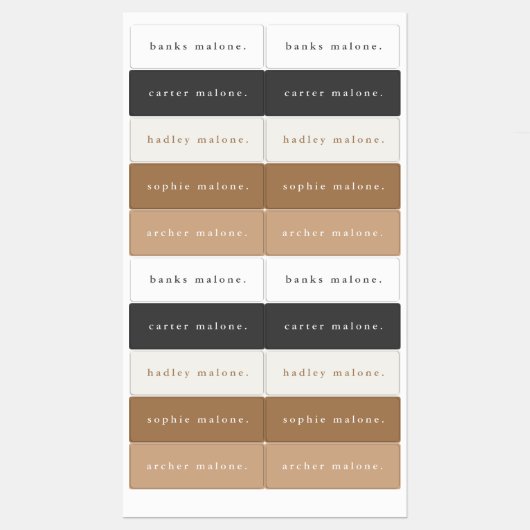 Eenvoudige Boho Rainbow Waterproof Name Labels (Vel)