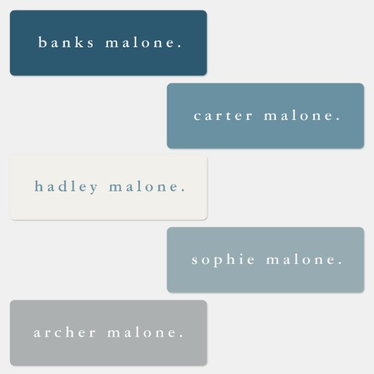 Eenvoudige Boho Rainbow Waterproof Name Labels (Groep)