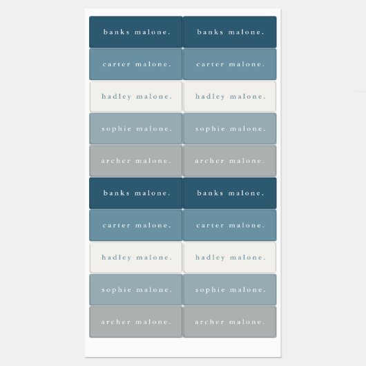 Eenvoudige Boho Rainbow Waterproof Name Labels (Vel)