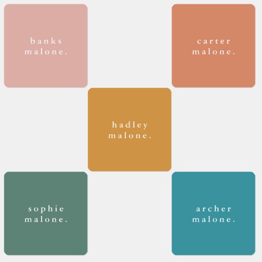 Eenvoudige Boho Rainbow Waterproof Name Labels (Groep)