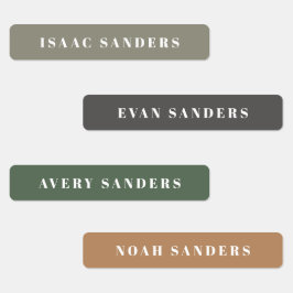 Eenvoudige Boho Rainbow Waterproof Name Labels