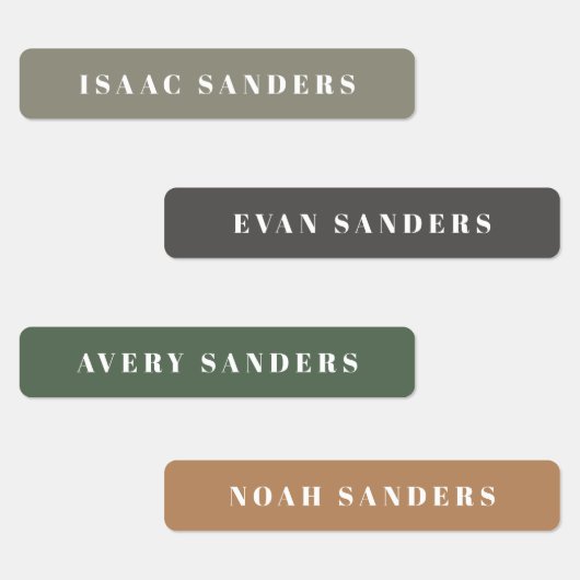 Eenvoudige Boho Rainbow Waterproof Name Labels (Groep)