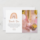 Eenvoudige Boho Regenboog Kinderen Verjaardag Beda Bedankkaart (Voorkant)