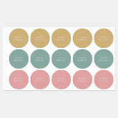 Eenvoudige Boho Regenboog Waterdichte Naam Labels (Vel)