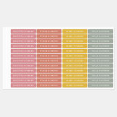 Eenvoudige Boho Regenboog Waterdichte Naam Labels (Vel)