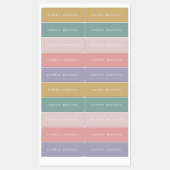 Eenvoudige Boho Regenboog Waterdichte Naam Labels (Vel)
