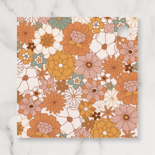 Eenvoudige Boho Retro Bloemen Baby shower Aangepas Bedankjes Labels (Achterkant)