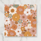 Eenvoudige Boho Retro Bloemen Vrijgezellenfeest Aa Bedankjes Labels (Achterkant)