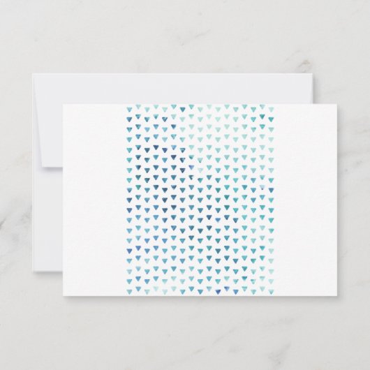 EENVOUDIGE BOHO RSVP modern driehoekpatroon blauw Kaartje (Achterkant)