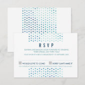 EENVOUDIGE BOHO RSVP modern driehoekpatroon blauw Kaartje (Voorkant / Achterkant)