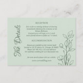 Eenvoudige Boho Ruby wijn bruiloft details Informatiekaartje (Voorkant)