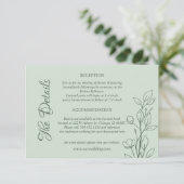 Eenvoudige Boho Ruby wijn bruiloft details Informatiekaartje (Staand voorkant)