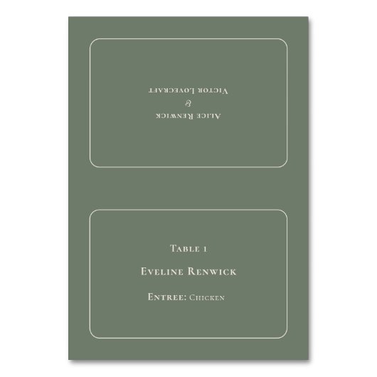 Eenvoudige Boho Sage Entree Keuze uit een vouwbare Kaart (Voorkant)