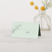 Eenvoudige Boho Sage Green, gevouwen Trouwplaats K Plaatskaartje (Voorkant)